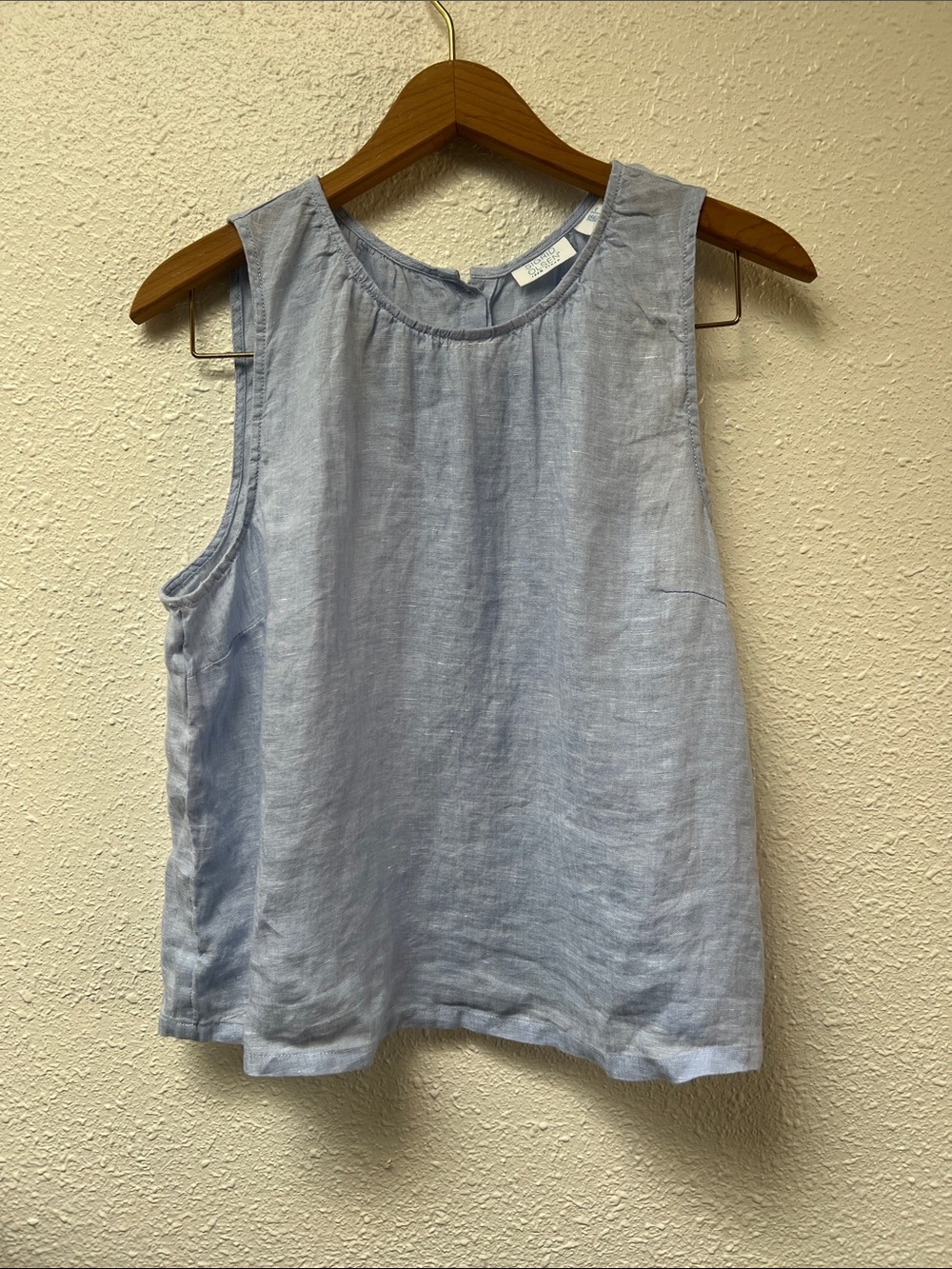 Sigrid Olsen Light Blue Linen Sleeveless Tank